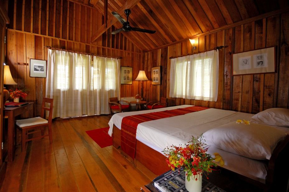 Laos - Champasak - La Folie Lodge - kamer - foto: La Folie Lodge